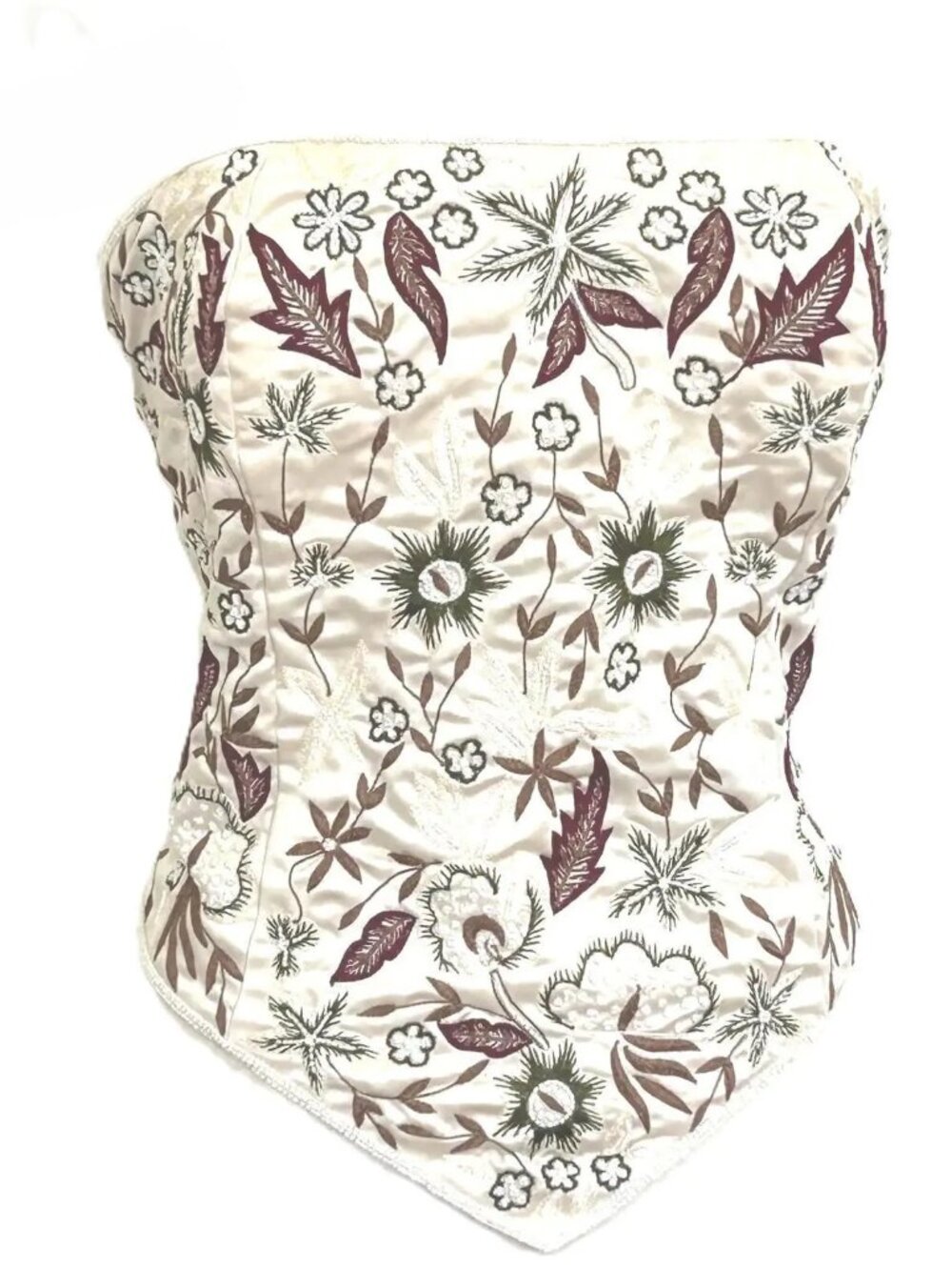 JASDEE Vintage Bustier Corset Hand Work Embroidery On Satin Style F3043